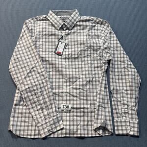 Van Heusen Men's Regular Fit Button Down Collar Dress Shirt‎ Sz L Brand New